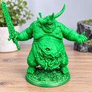 Detailed Unpainted Tabletop Wargame Miniature with Themed Round Display Base and Two Accessory Parts — additional product view