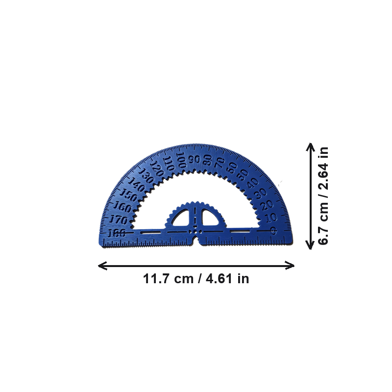 Clear Marking Protractor Angle Ruler, Geometry and Drafting Measuring Stationery for School and Office — white background