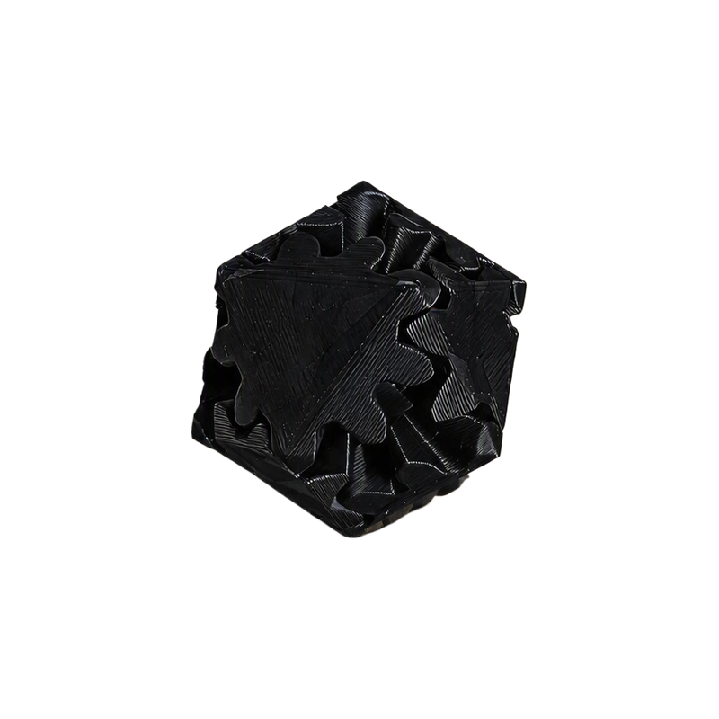 Rotating Interlocking Gear Geometric Block Smooth Spinning Desktop Sensory Stress Reliever — white background