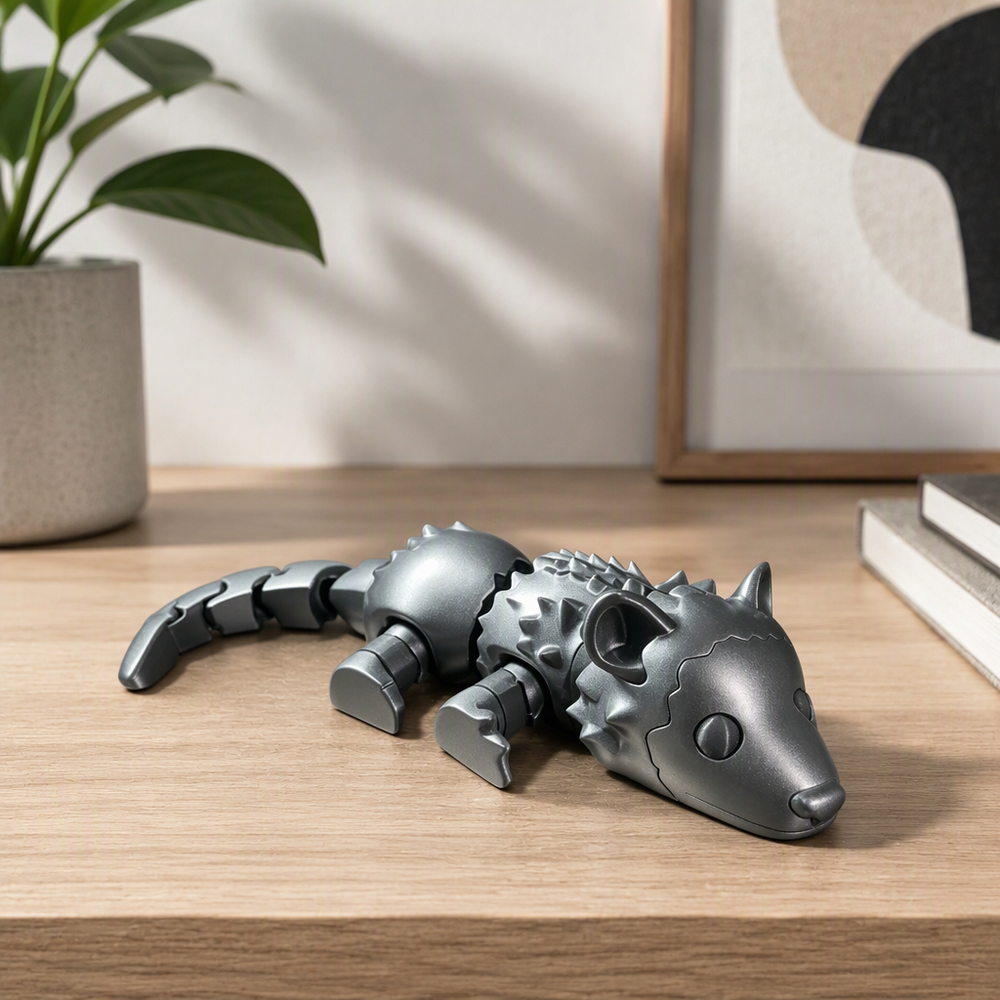 Articulated Opossum Home Decor Ornament, Flexible Freely Posing Desktop Display Decoration — main product view