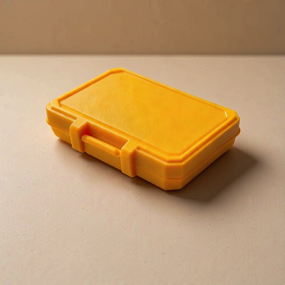 Small Hinged Mini Storage Organizer Box with Snap Closure, Portable Case for Tiny Daily Essentials and Small Jewelry — product scene