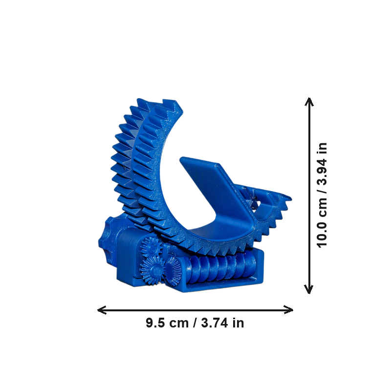Adjustable Tilt Mechanical Gear Desktop Smartphone Holder — dimensions