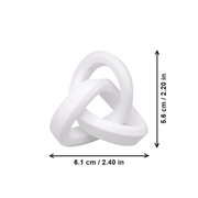 Minimalist Geometric Trefoil Knot Freestanding Desktop Ornament — dimensions