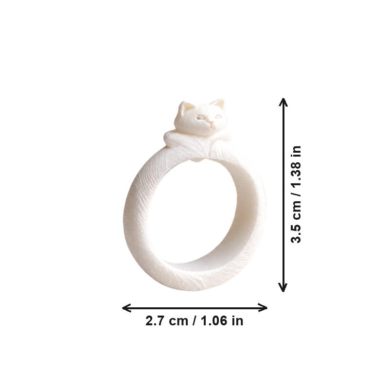 3 Pieces Cute Cat Shape Decorative Costume Rings — dimensions