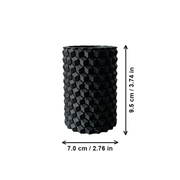 Geometric Textured Cylindrical Pen Holder, Desktop Stationery Organizer for Office and Home Desks — dimensions