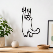 3 Pieces Cute Minimalist Cat Line Art Wall Hanging Ornaments for Home Interior Decoration — main product view