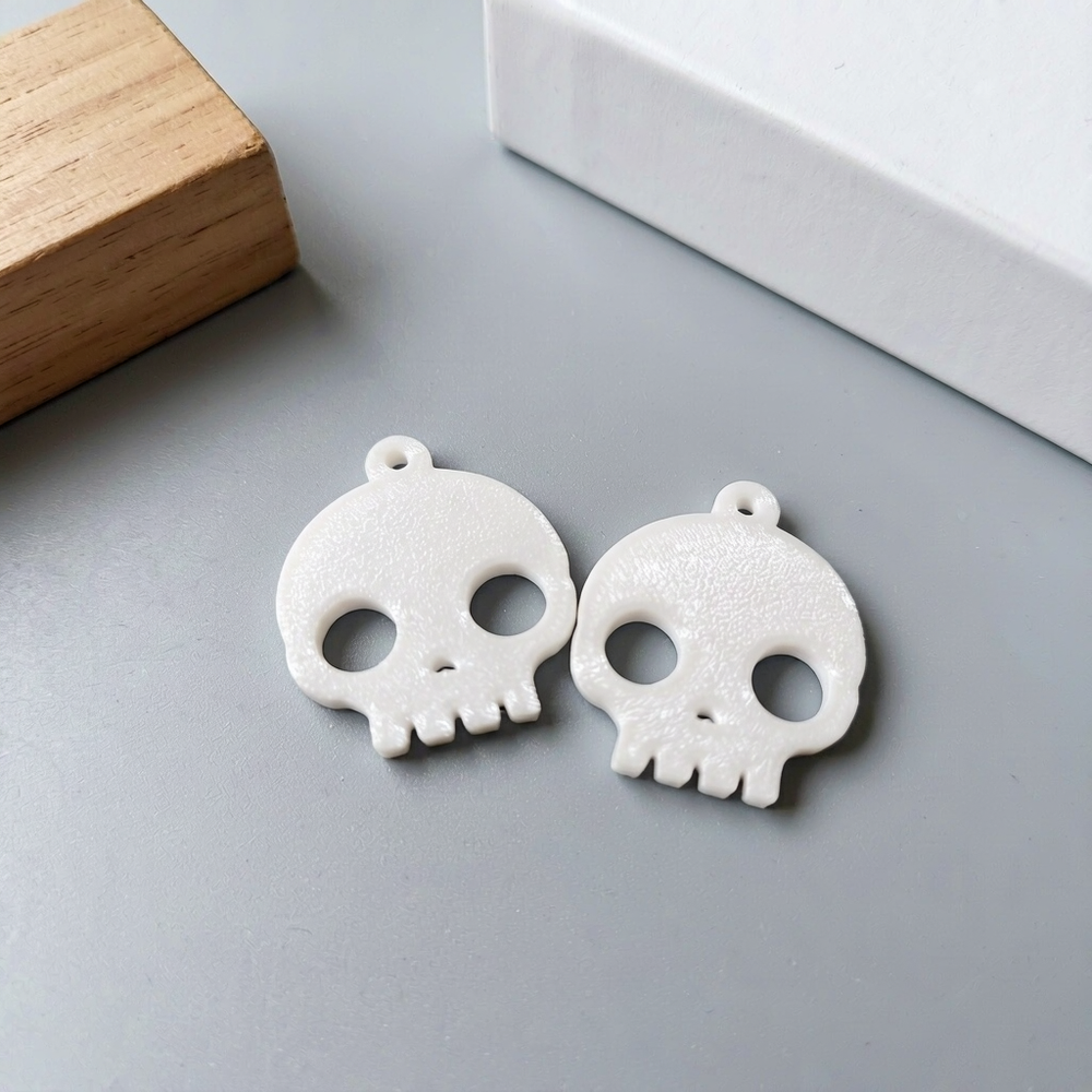 1 Pair Halloween Skull Earrings, Gothic Spooky Costume Party Jewelry Accessories — additional product view