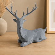Geometric Lying Deer Figurine, Modern Minimalist Home Decor for Table Shelf Desktop Display — product scene
