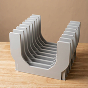Multi-Slot Kitchen Lid Organizer Rack, Storage Holder for Cutting Boards and Small Plates, Cabinet and Pantry Organizer — product scene