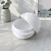 Moon Textured Screw-Top Spherical Storage Box, Decorative Desktop Small Item Organizer — additional product view