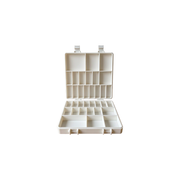 Portable Multi-Compartment Hardware Organizer Box, Small Parts and Screw Storage Case — white background