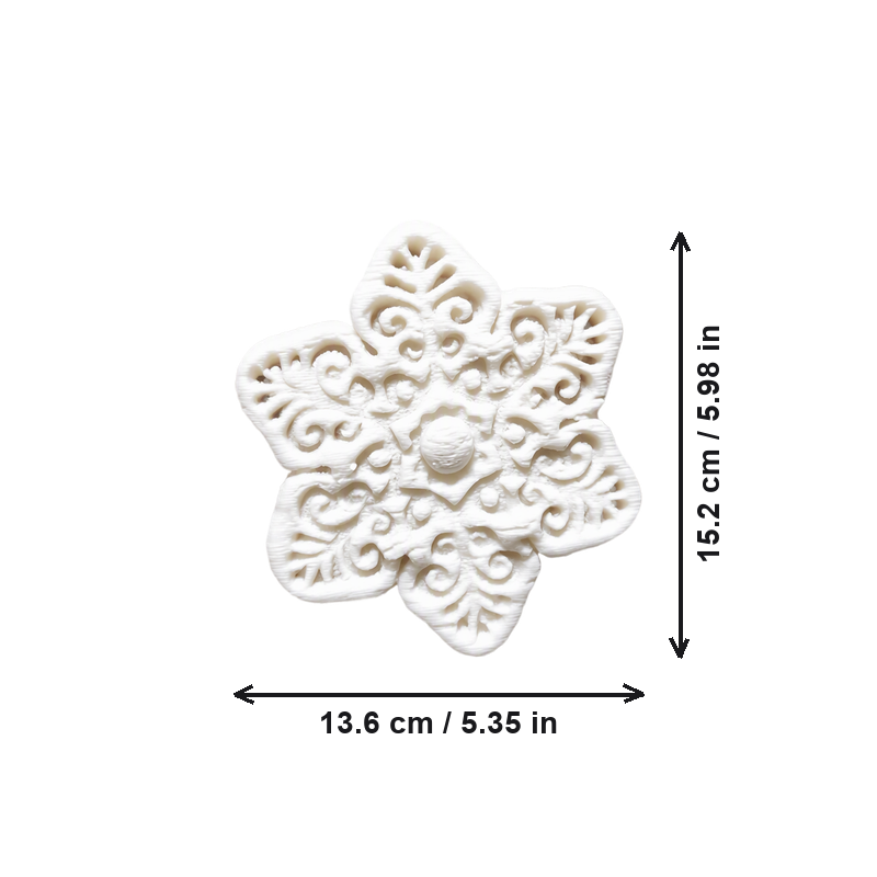 Christmas Embossed Snowflake Baking Mold Set 5 Pcs for Fondant and Pastry — dimensions