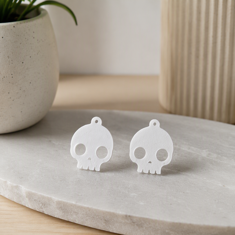 1 Pair Halloween Skull Earrings, Gothic Spooky Costume Party Jewelry Accessories — main product view