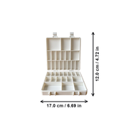 Portable Multi-Compartment Hardware Organizer Box, Small Parts and Screw Storage Case — dimensions