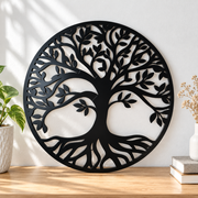 Round Hollow Out Tree Wall Art Hanging Ornament For Indoor Wall Decoration — additional product view