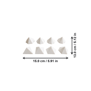 8 Piece Multi-Faceted Geometric Pyramid Set Desktop Home Display Ornament — dimensions