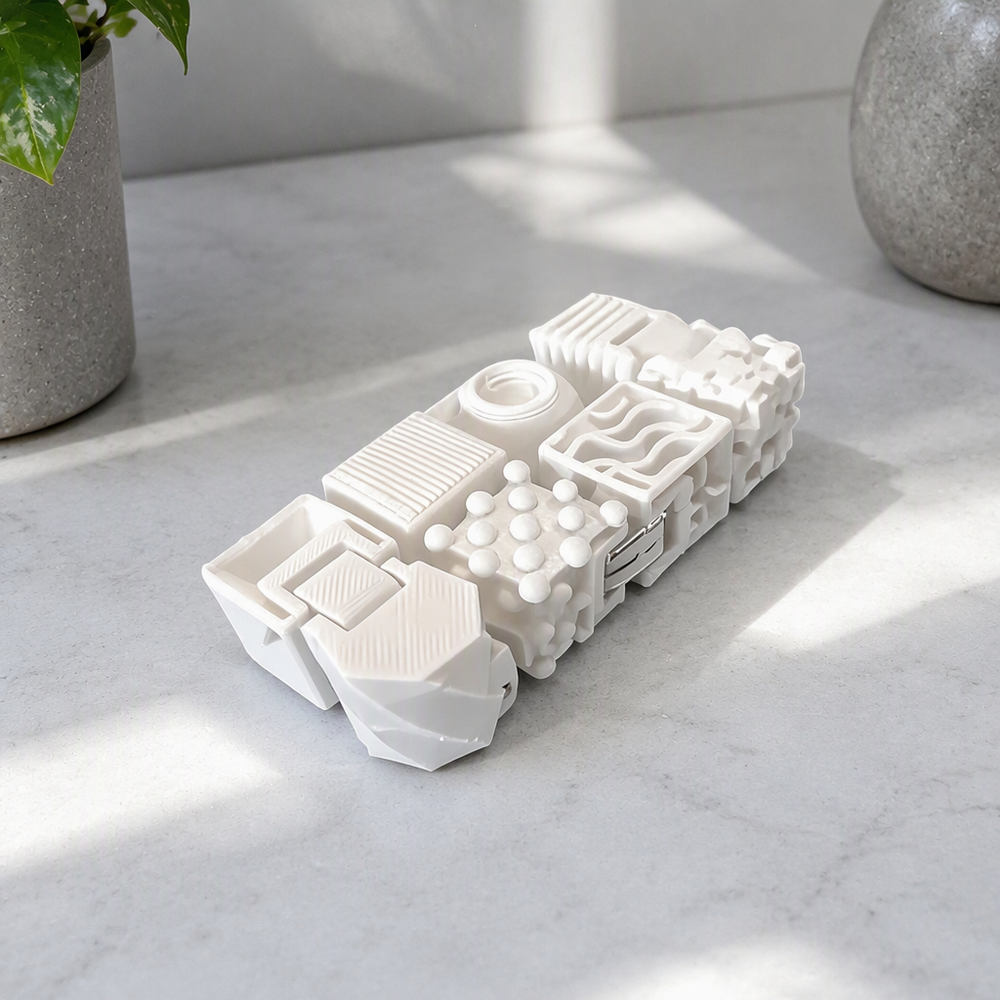 Multi-Texture Articulated Sensory Fidget Flip Block, Handheld Restlessness Relief Gadget — additional product view
