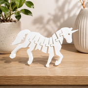 Flexible Articulated Unicorn Figurine, Freely Posable Segmented Decorative Ornament for Desk, Shelf and Home Display — main product view