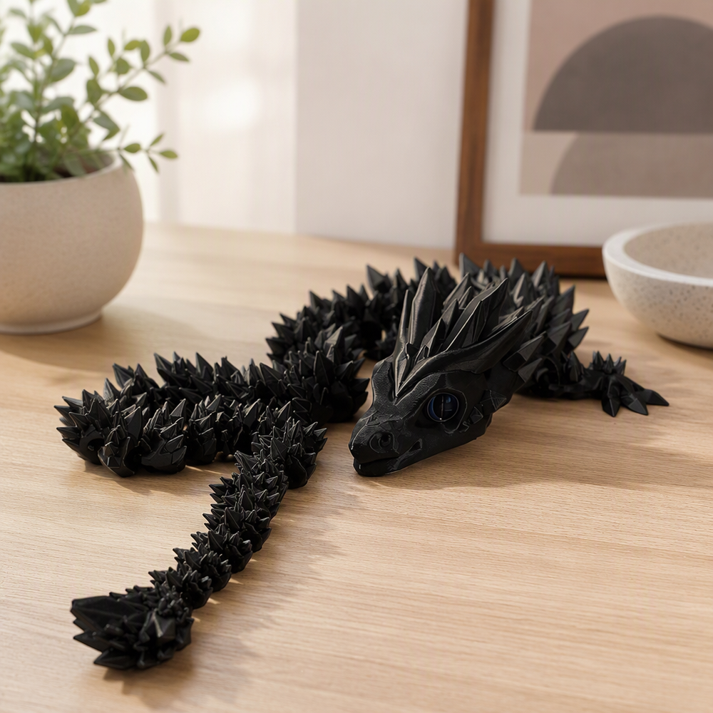 Articulated Spiked Dragon Figurine, Freely Poseable Mythical Creature Statue for Home Office Desktop Shelf Decor — main product view