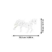 Flexible Articulated Unicorn Figurine, Freely Posable Segmented Decorative Ornament for Desk, Shelf and Home Display — dimensions