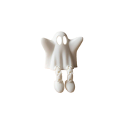 Ghost Figurine with Movable Articulated Legs, Shelf Sitter Tabletop Home Decor for Halloween and Everyday Display — white background