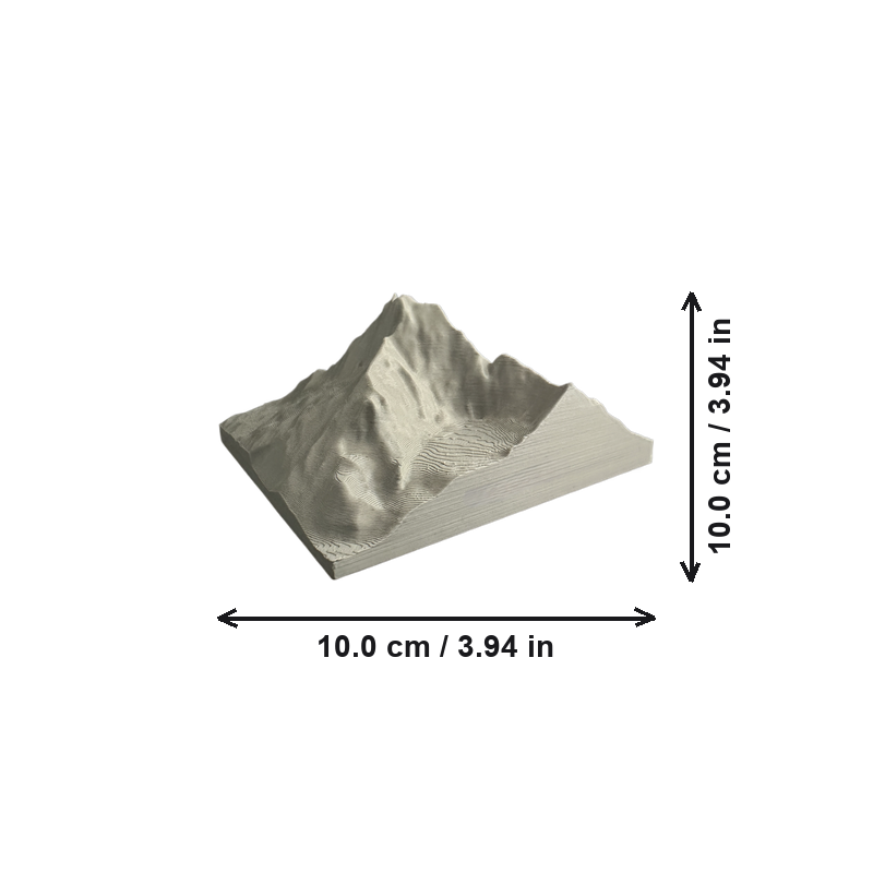 Miniature Mountain Topography Model, Realistic Textured Peak Display Ornament for Home Desktop and Shelf Decor — white background