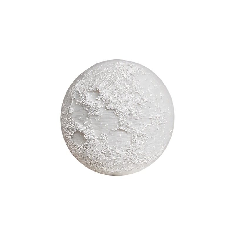 Realistic Lunar Surface Spherical Lamp Shade, Celestial Interior Decor Accent — white background