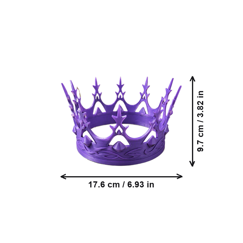 Spiked Decorative Crown Headpiece for Parties, Cosplay, Festive Celebrations and Themed Events — dimensions