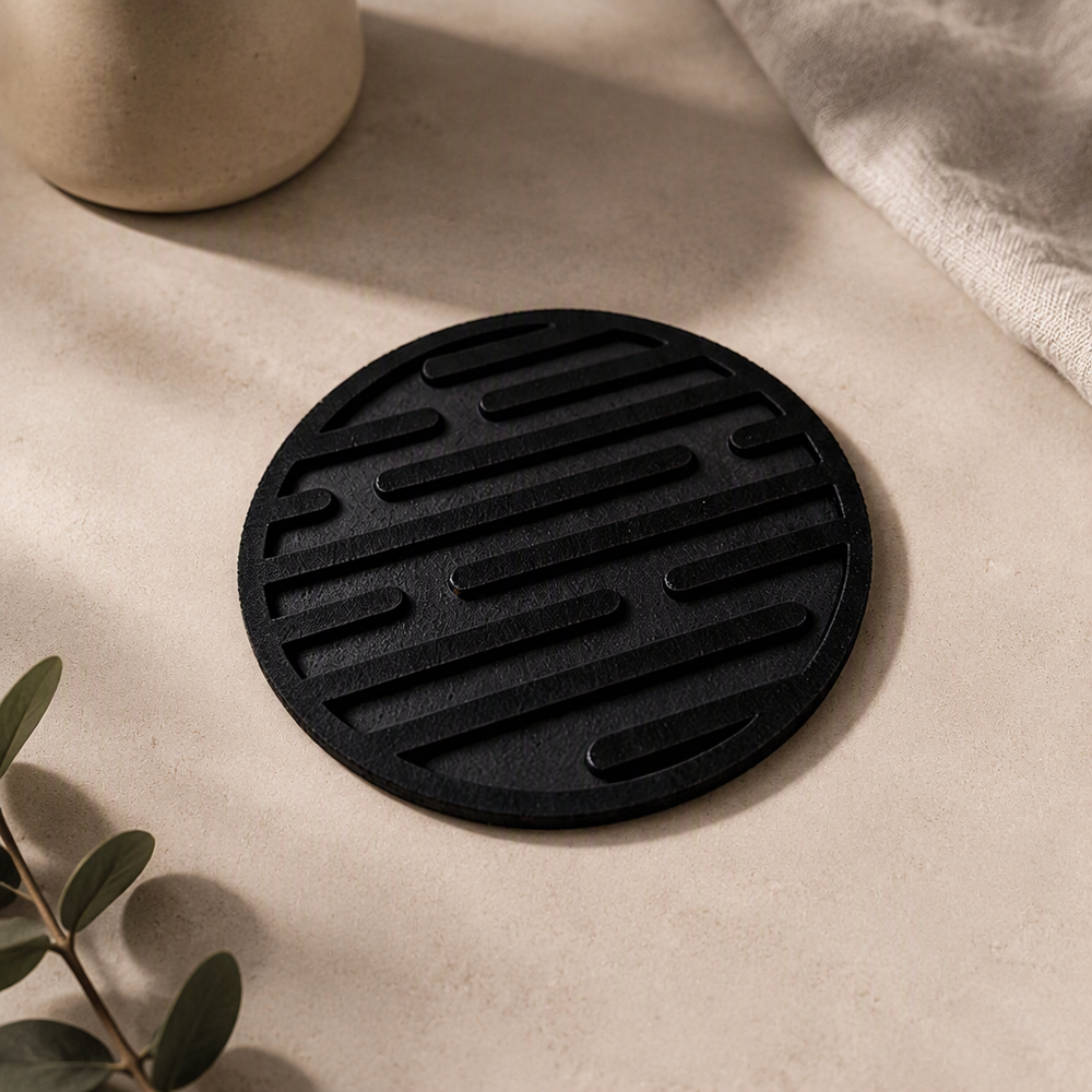 10 Pack Modern Textured Round Coasters for Table Surface Protection — product scene