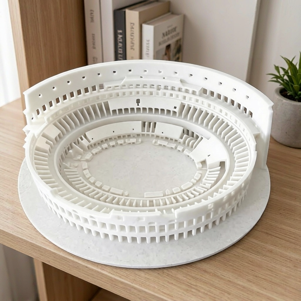 Detailed Roman Colosseum Historic Landmark Architectural Model Desktop and Shelf Display Decor Piece — main product view