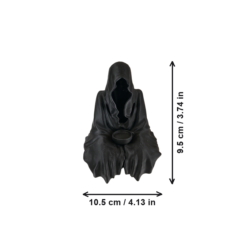 Hooded Cloak Shelf Display Decorative Figurine — dimensions