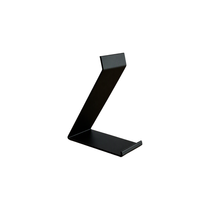 Minimalist Angled Desktop Vinyl Record Display Stand, Stable Album Holder for Tabletop Display — white background