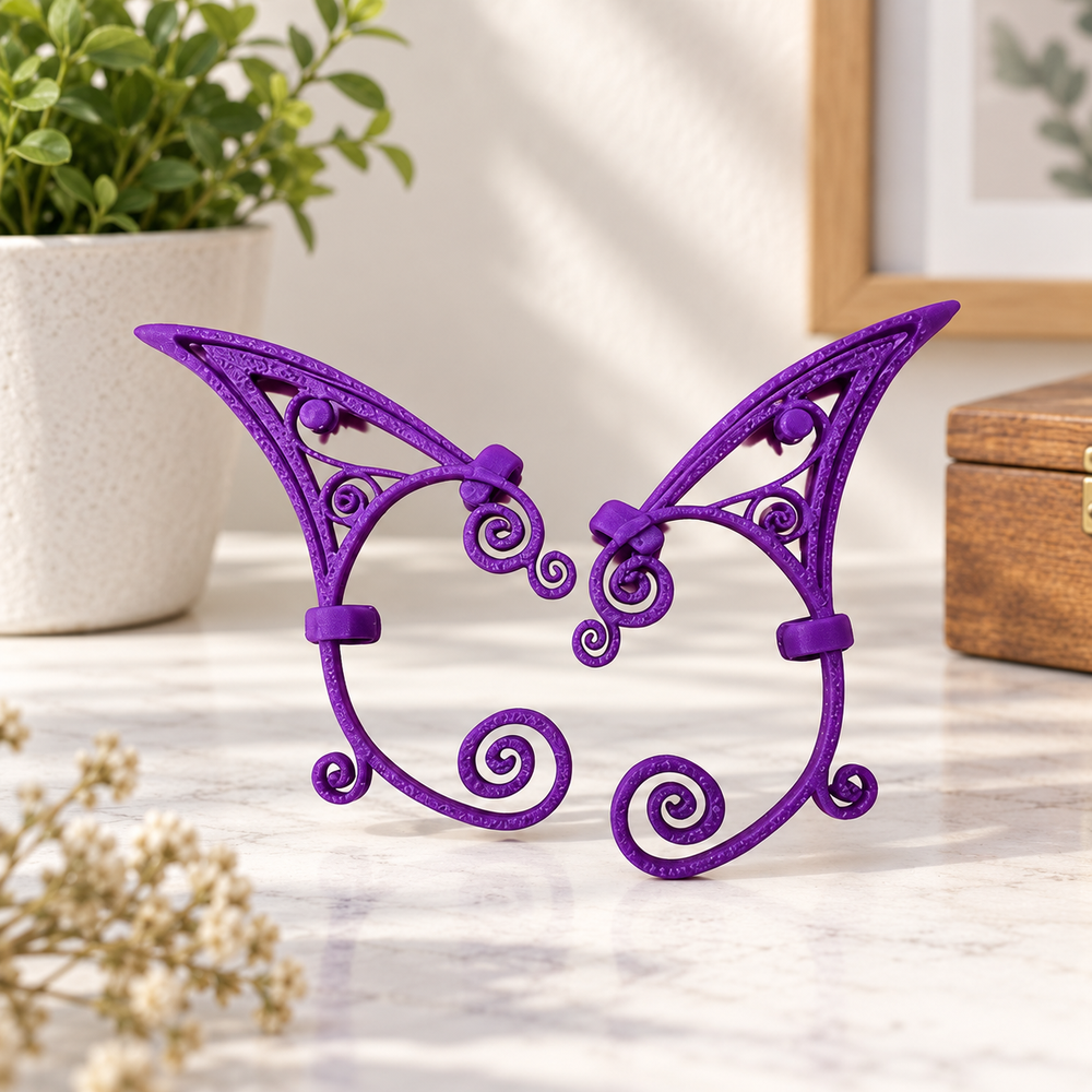 1 Pair No Piercing Swirl Cutout Elf Ear Cuffs for Cosplay and Dress Up — main product view