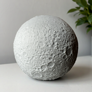 Textured Cratered Lunar Sphere Decor, Self-Standing Celestial Model for Desktop and Shelf Display — additional product view