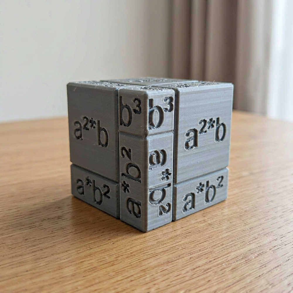 Cubic Binomial Math Model, Visual Algebra Learning Tool for Classroom and Office Teaching Use — main product view