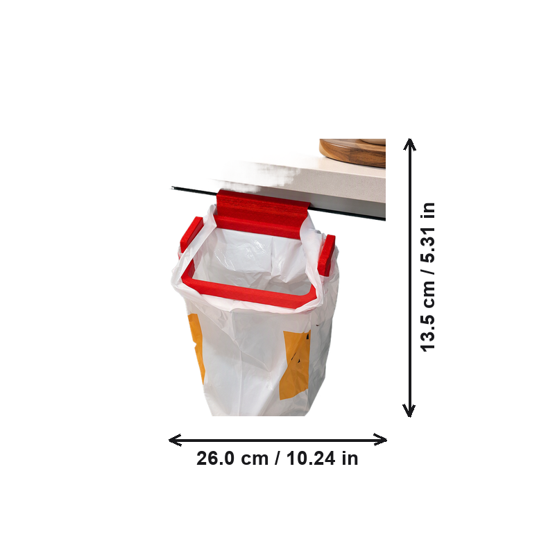 Cabinet Door Hanging Trash Bag Holder, No-Install Kitchen Waste Bag Rack — dimensions