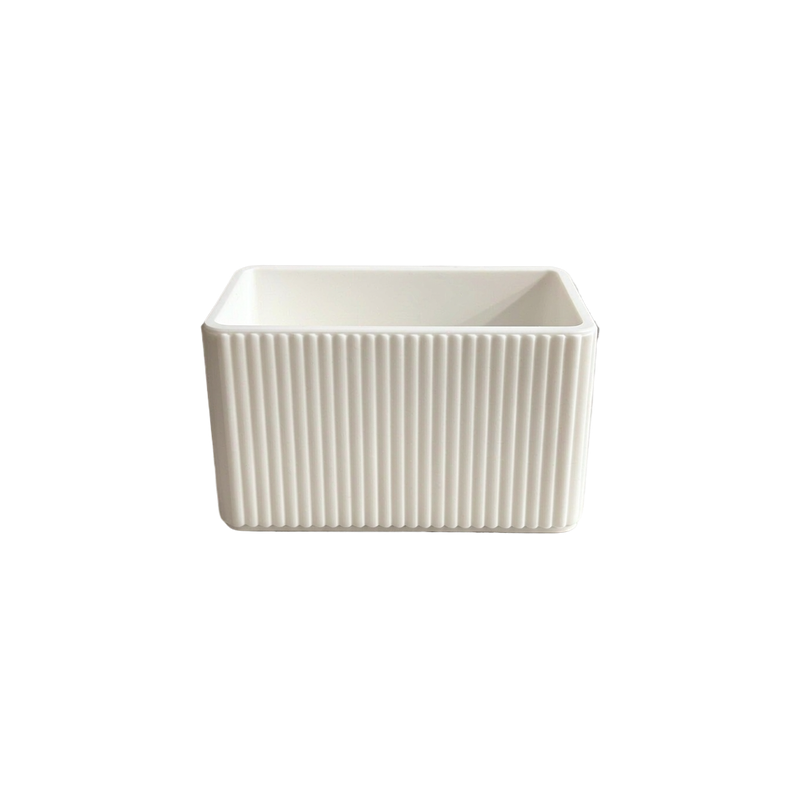 Ribbed Rectangular Desktop Pen Holder, Desk Organizer for Small Office Supplies — white background