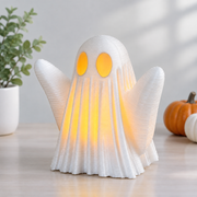 Friendly Spooky Ghost Tealight Holder, Halloween Party Table Centerpiece Seasonal Decor — additional product view