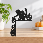 Halloween Cat and Jack-O-Lantern Door Corner Decor Spooky Festive Home Accent — additional product view
