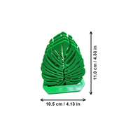 Monstera Leaf Coaster Set with Matching Holder Base, Tabletop Surface Protector for Home and Kitchen Decor — white background