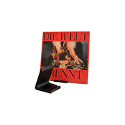Minimalist Tabletop Vinyl Record Display Holder for Home and Studio Music Decor — white background