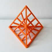 Hollow Geometric Tetrahedron Symmetrical Minimalist Desktop and Shelf Display Ornament — additional product view