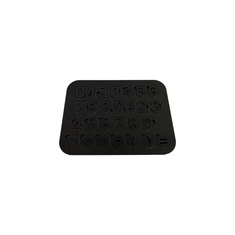 Number and Basic Math Symbol Set with Fitted Storage Tray, Math Utility for School and Office Use — white background