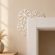 Snowflake Door Corner Decor, Winter Christmas Holiday Door Frame Seasonal Trim — product scene