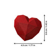 2 Pack Multi-Faceted Geometric Heart Ornaments Modern Polygon Decorations for Home Desktop and Shelf Display — dimensions