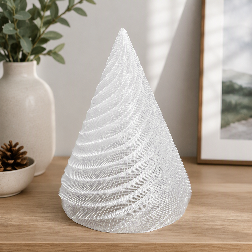 Spiral Hollow Cone Tabletop Ornament, Modern Decor for Desk and Shelf Display — main product view