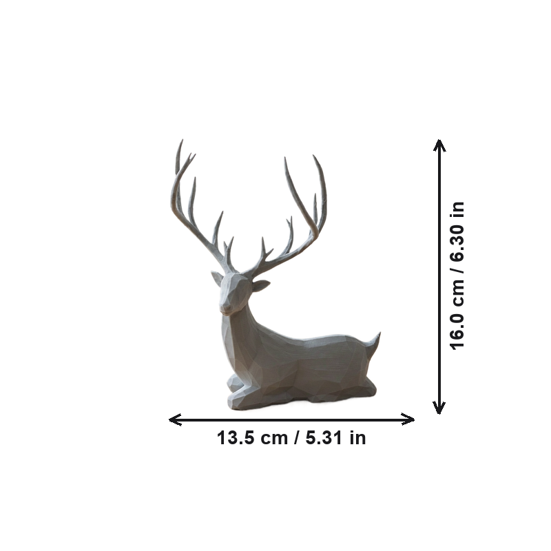 Geometric Lying Deer Figurine, Modern Minimalist Home Decor for Table Shelf Display
