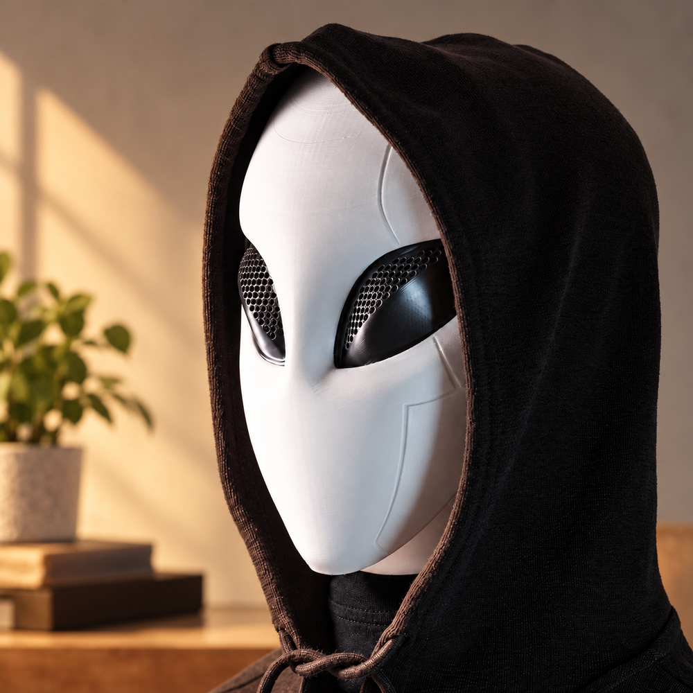 Futuristic Alien Mask with Detachable Mesh Eye Pieces Cosplay Party Halloween Costume Accessory — product scene