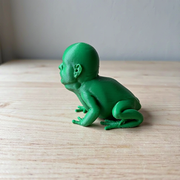 Novelty Human Head Frog Figurine, Funny Meme Style Desktop Display Ornament — additional product view