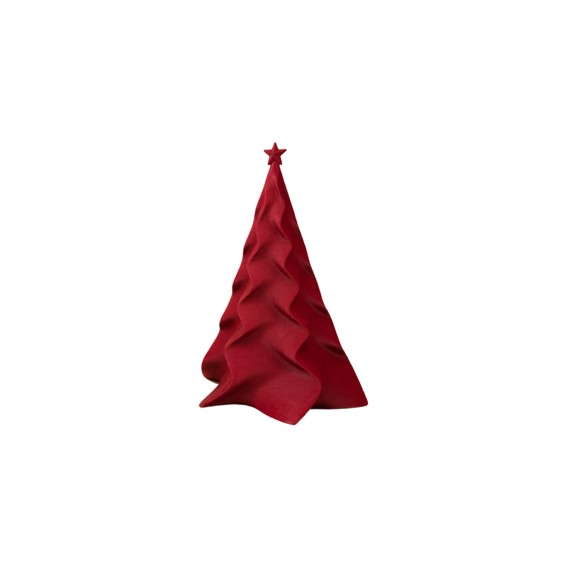 Wavy Textured Festive Tree Desktop Home Decoration with Tiny Star Topper — white background
